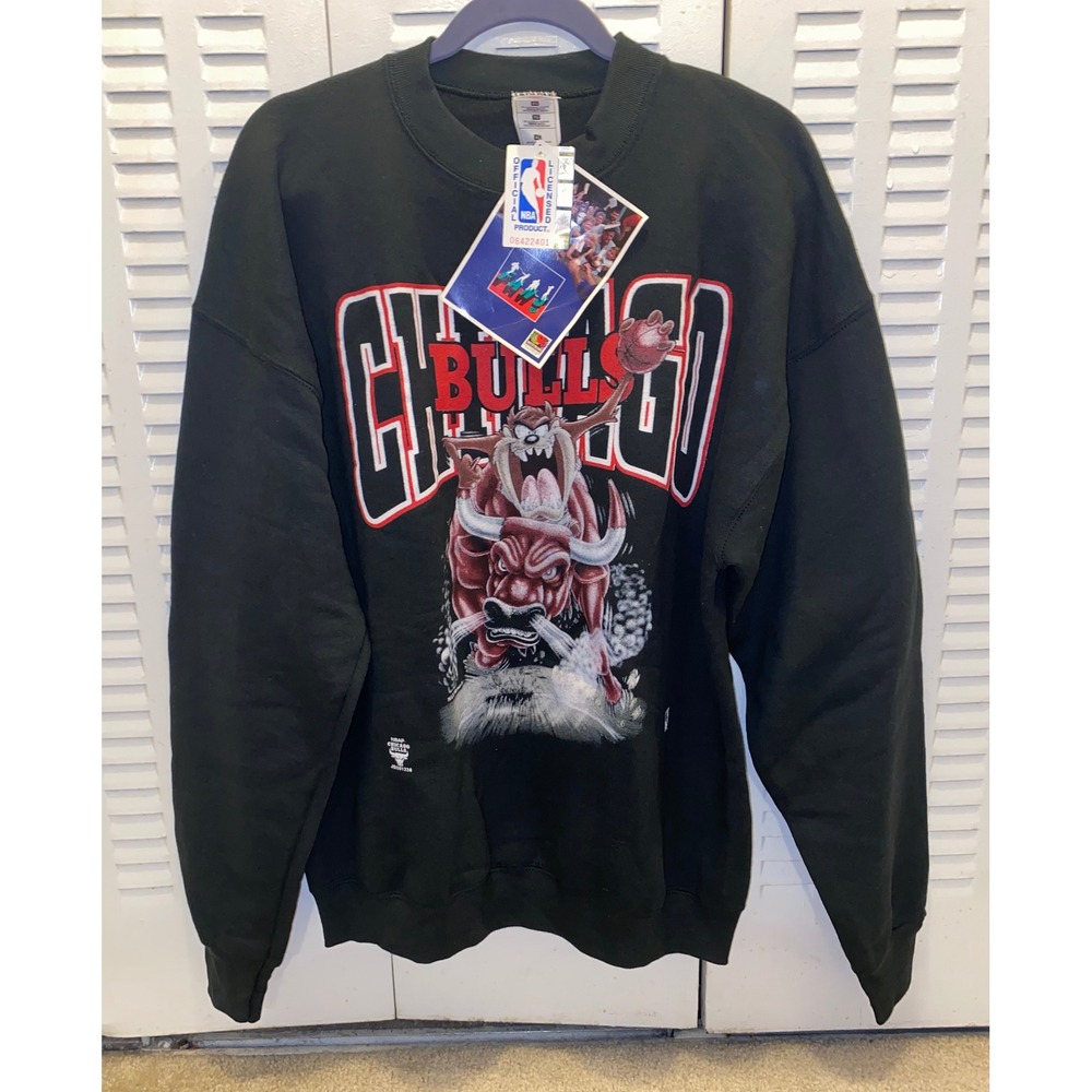 Vintage 90's Chicago Bulls Taz Sweatshirt Men XL NBA Fruit Of The Loom ~ NWT